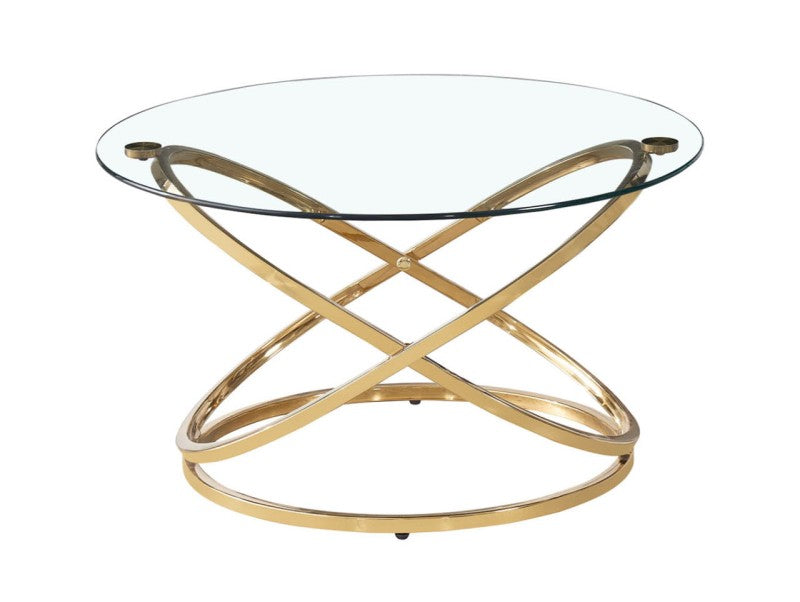 Rizzo Gold Coffee Table Glass Top