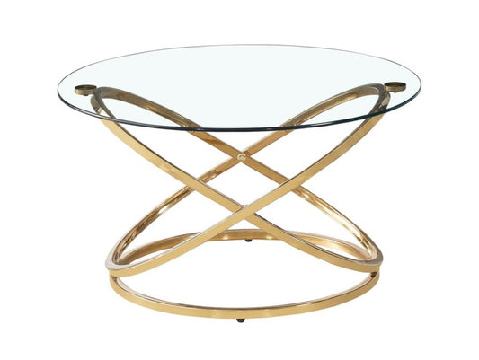 Rizzo Gold Coffee Table Glass Top
