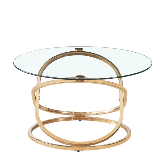 Rizzo Gold Coffee Table Glass Top