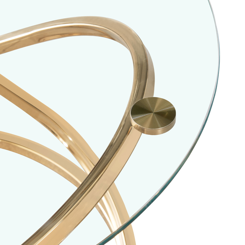 Rizzo Gold Coffee Table Glass Top