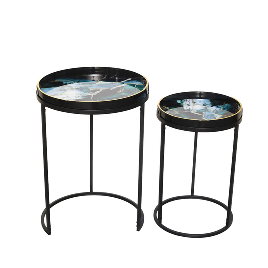Set of 2 Olin Nesting Tables Teal Green