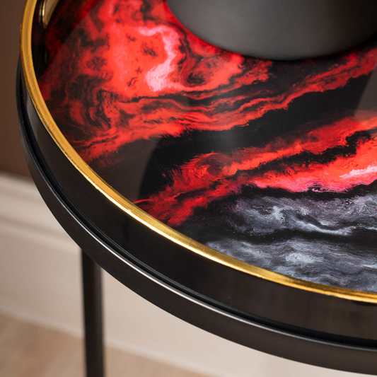 Olin Set of 2 Red and Black Nesting Tables