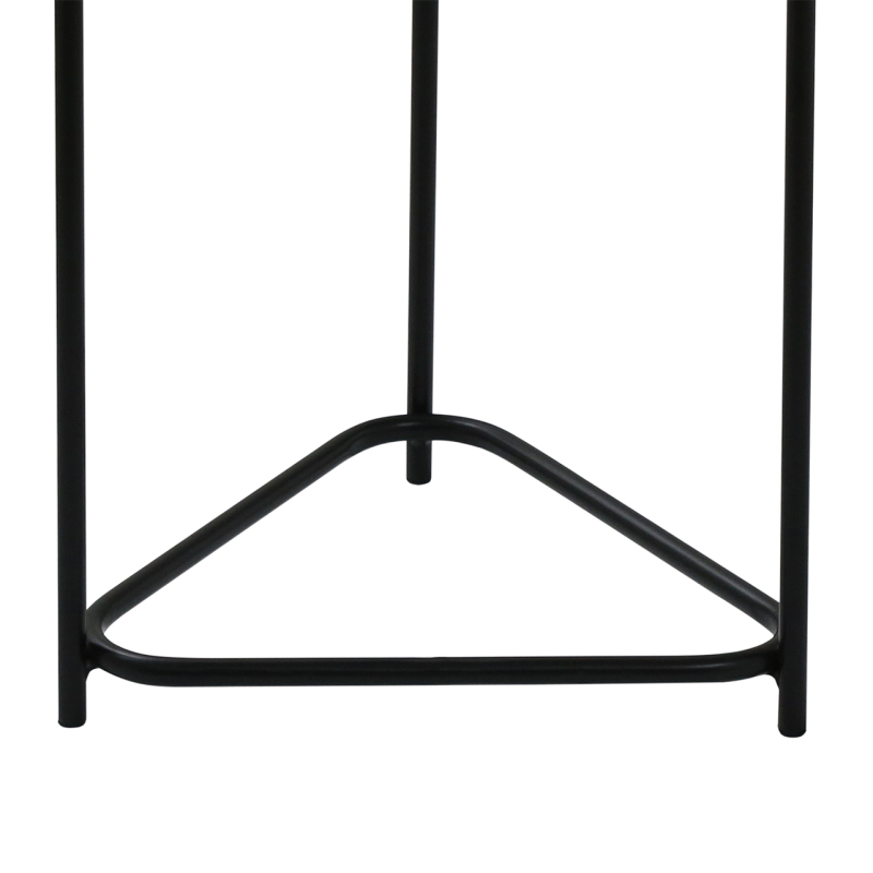 Set of 2 Black Metal Nesting Table with White Marble Top