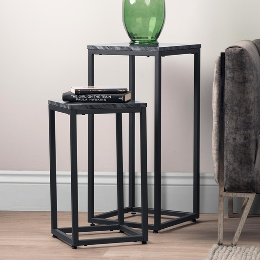 Alora Set of 2 Black Plant Stand