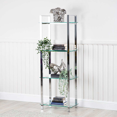 Three-Tier Glass Display Shelf