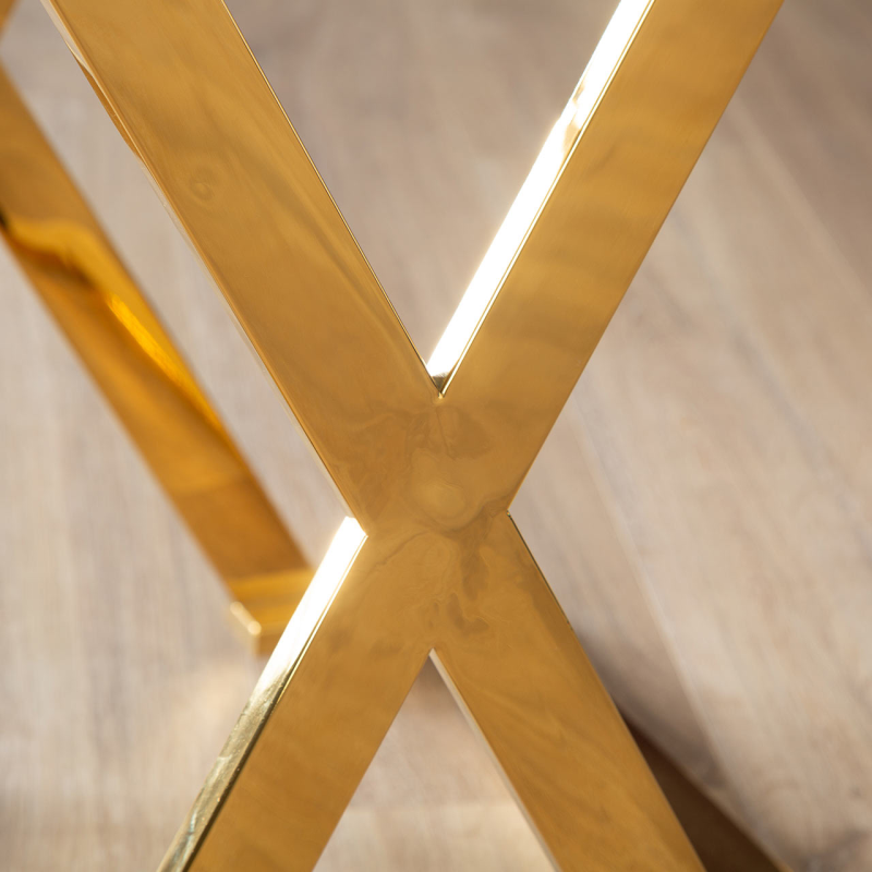 Axel Gold Metal with Clear Glass End Table