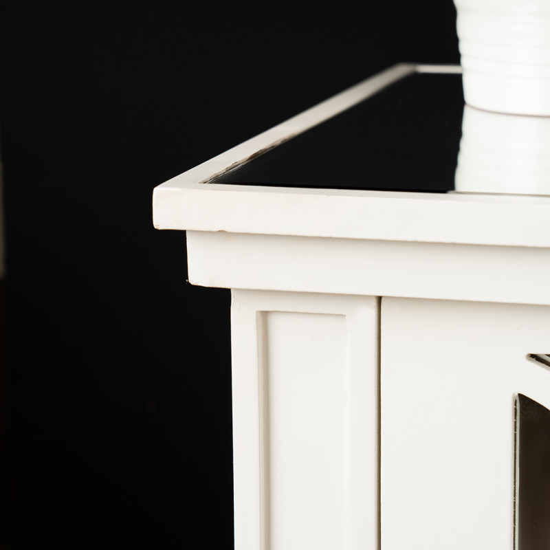 Torino white wood 2-drawer console table