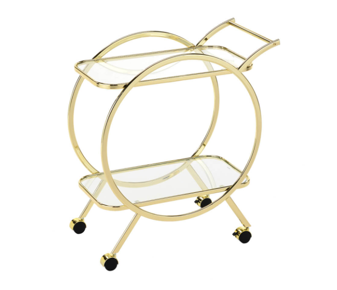 Gold mirrored drinks trolley