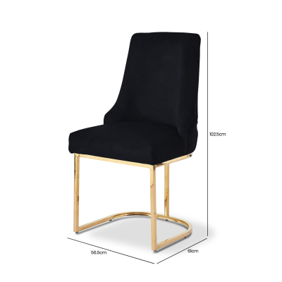 Casa Black Velvet Dining Chair