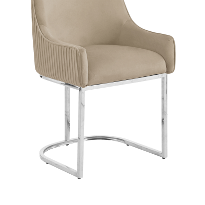 The Eri Taupe Velvet Dining Chair