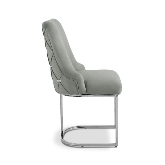 The Casa Grey Velvet Dining Chair