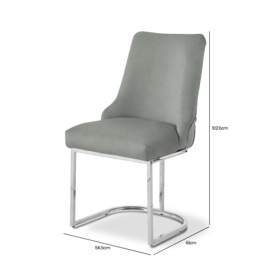 The Casa Grey Velvet Dining Chair