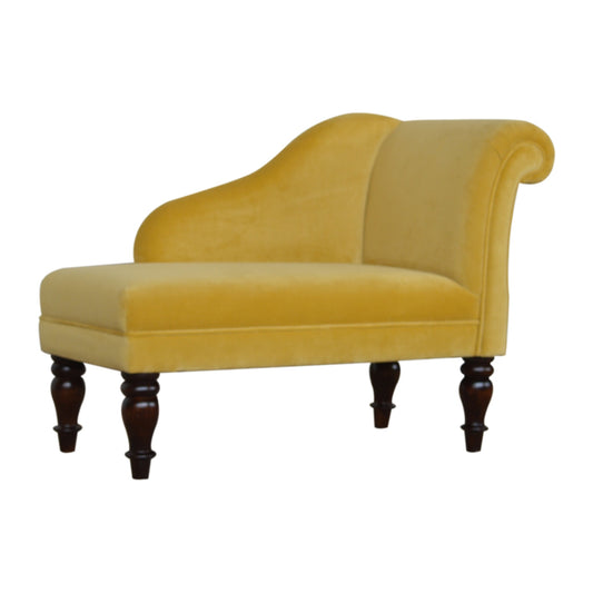 Stylish Chaise In Mustard Velvet