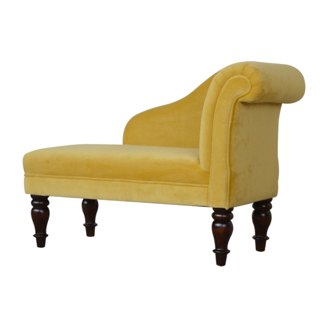 Stylish Chaise In Mustard Velvet