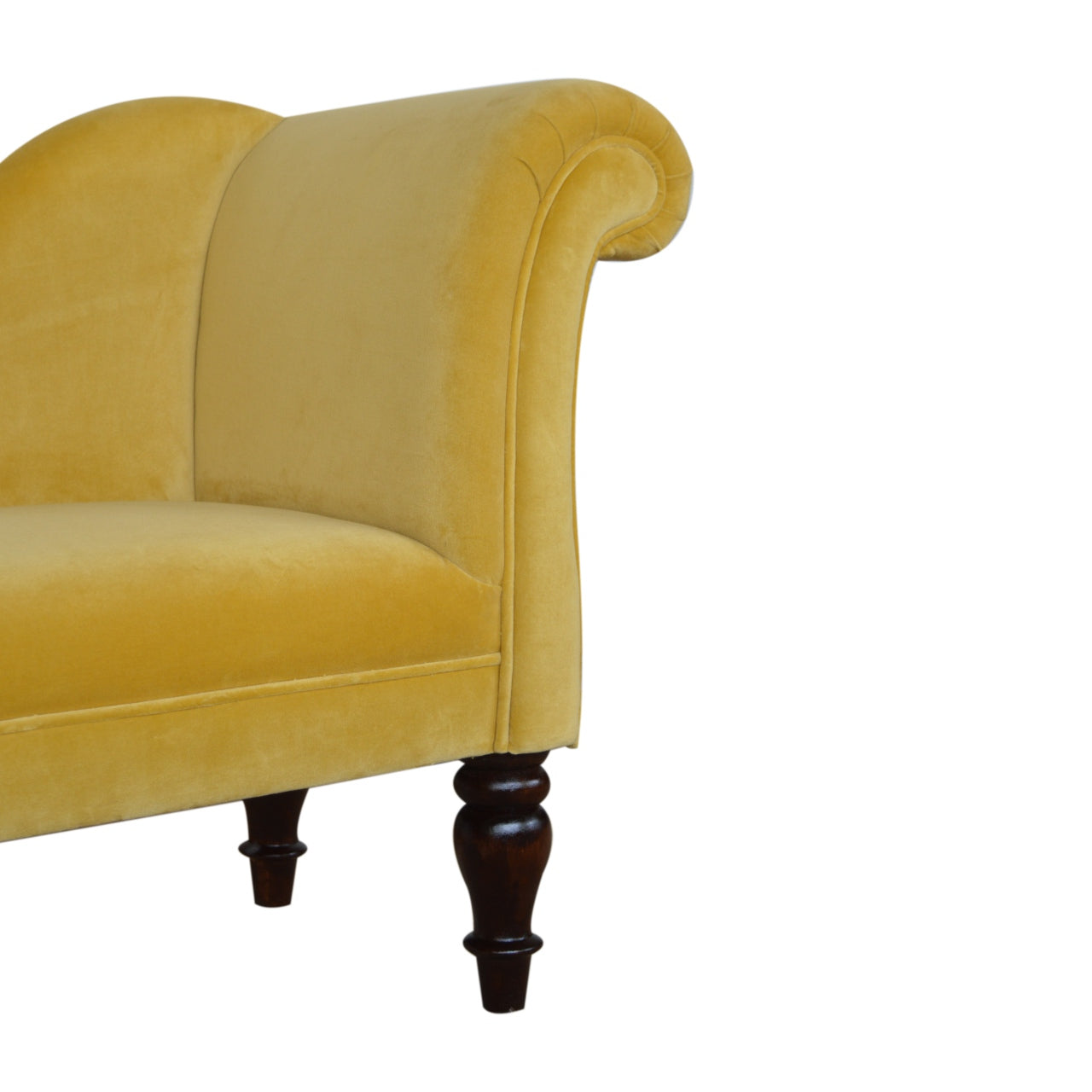 Stylish Chaise In Mustard Velvet