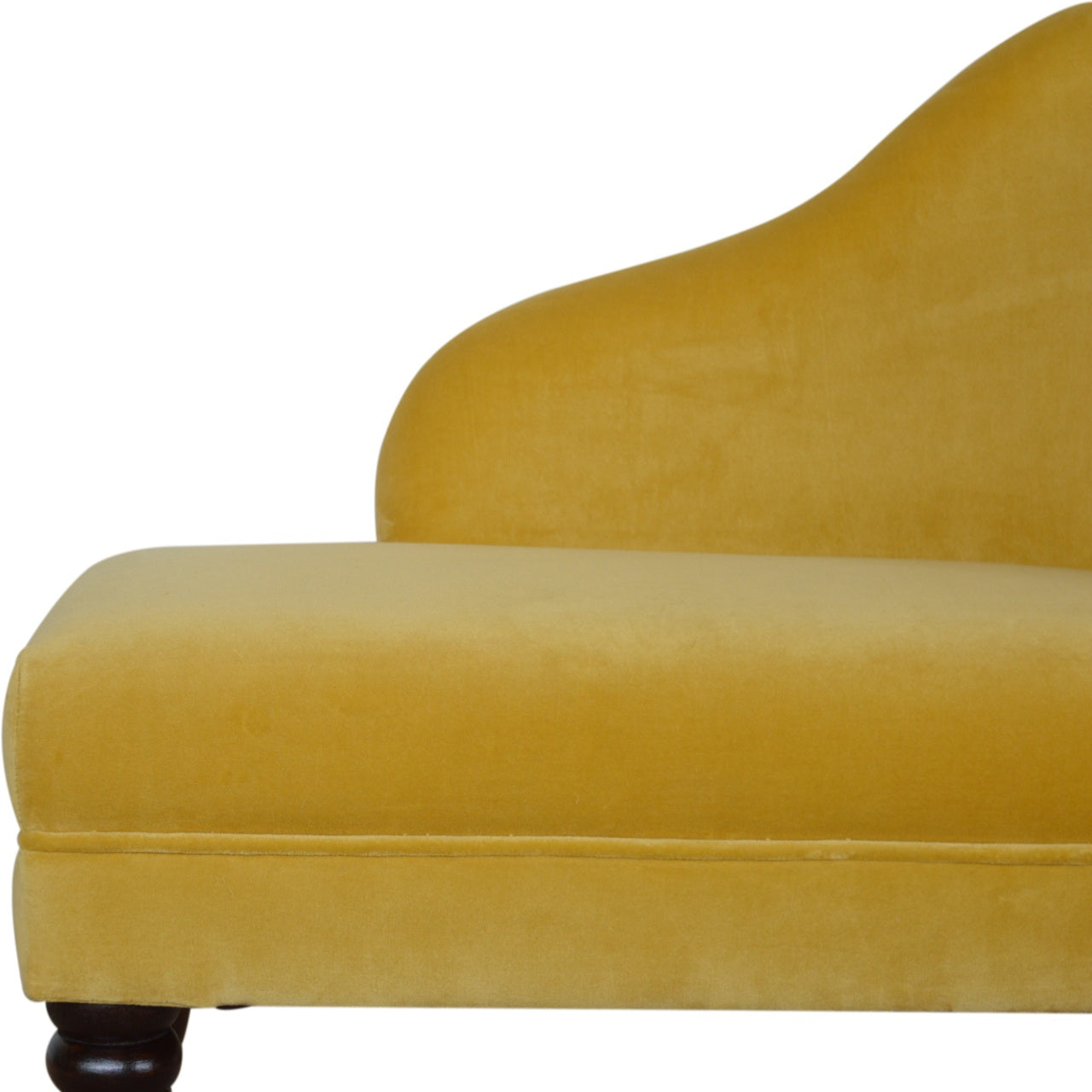 Stylish Chaise In Mustard Velvet