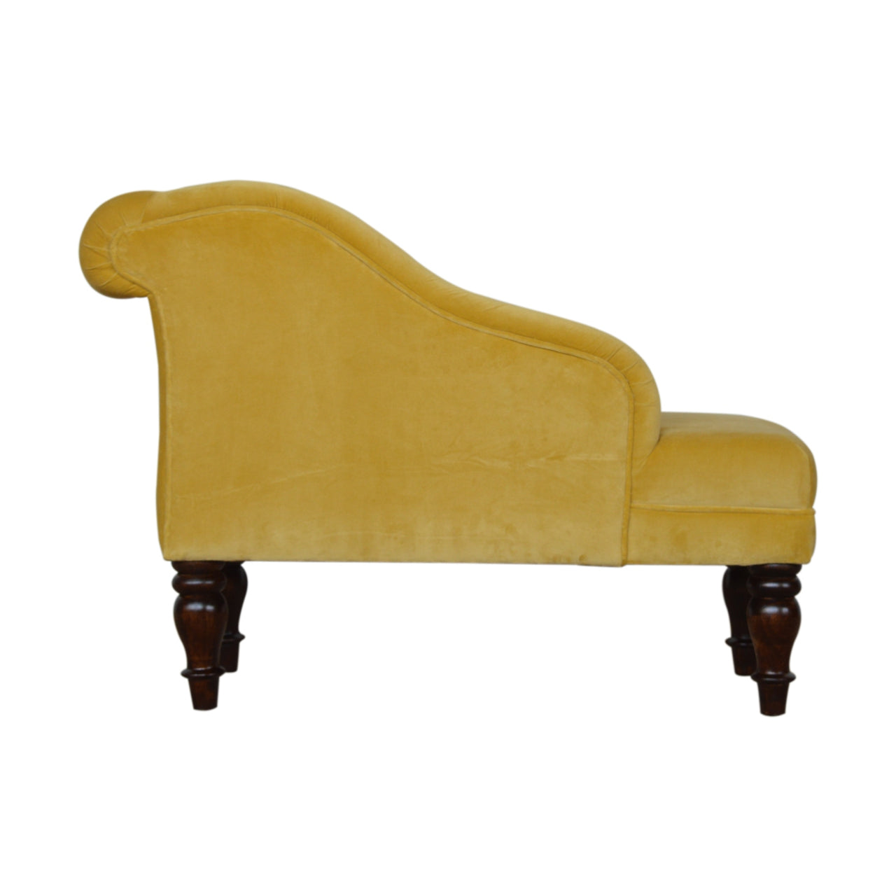 Stylish Chaise In Mustard Velvet