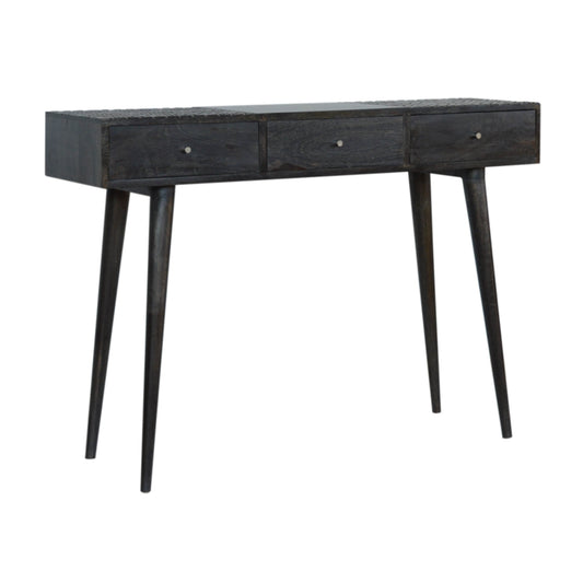 3 Drawers Console Table in Ash Black - Stylish Storage Solution