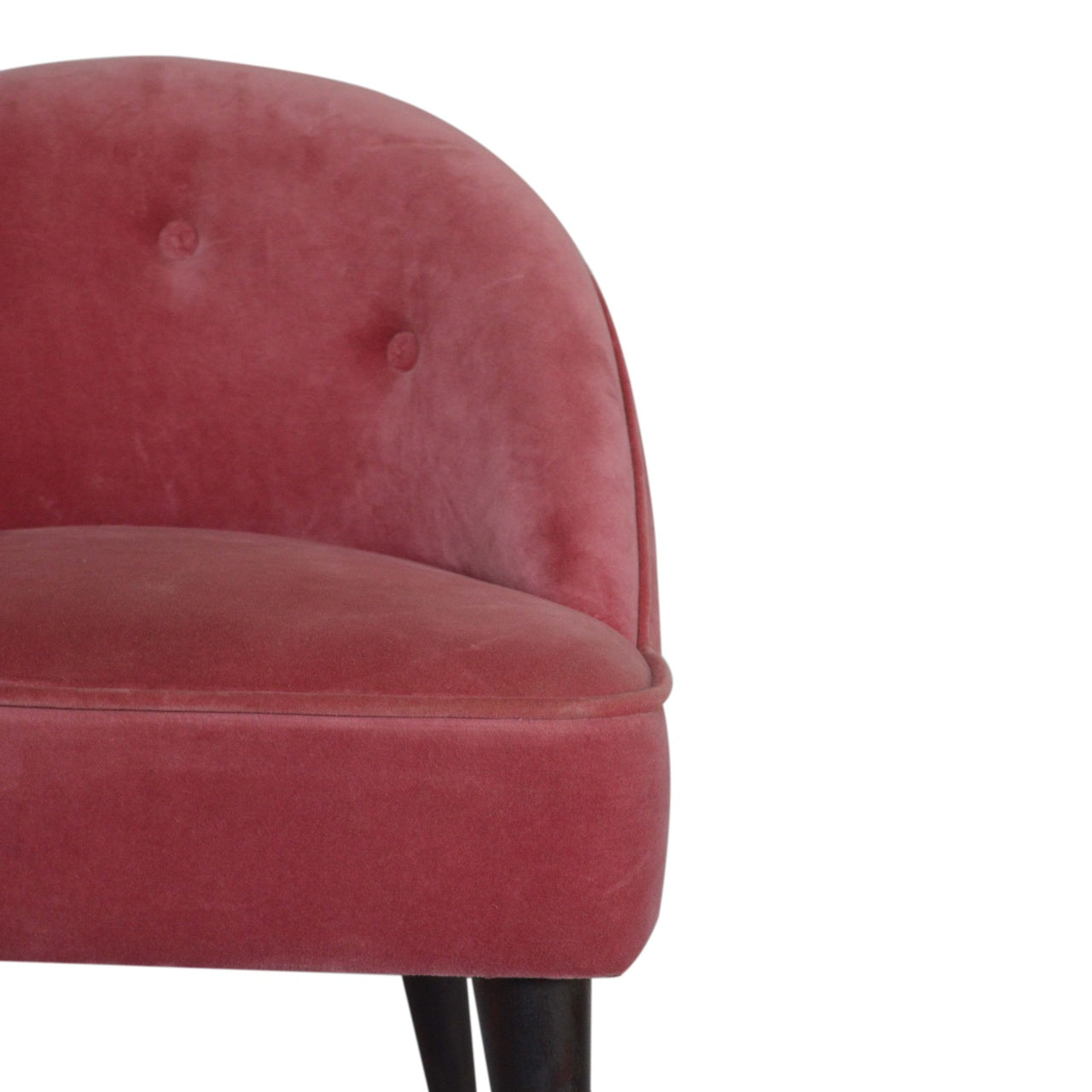 Petite Pink Velvet Deep Button Chair