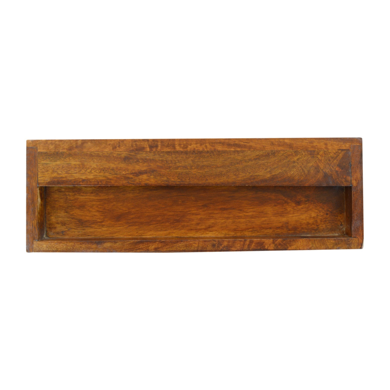 Chestnut Wall Mounted Bedside with Brass Inlay