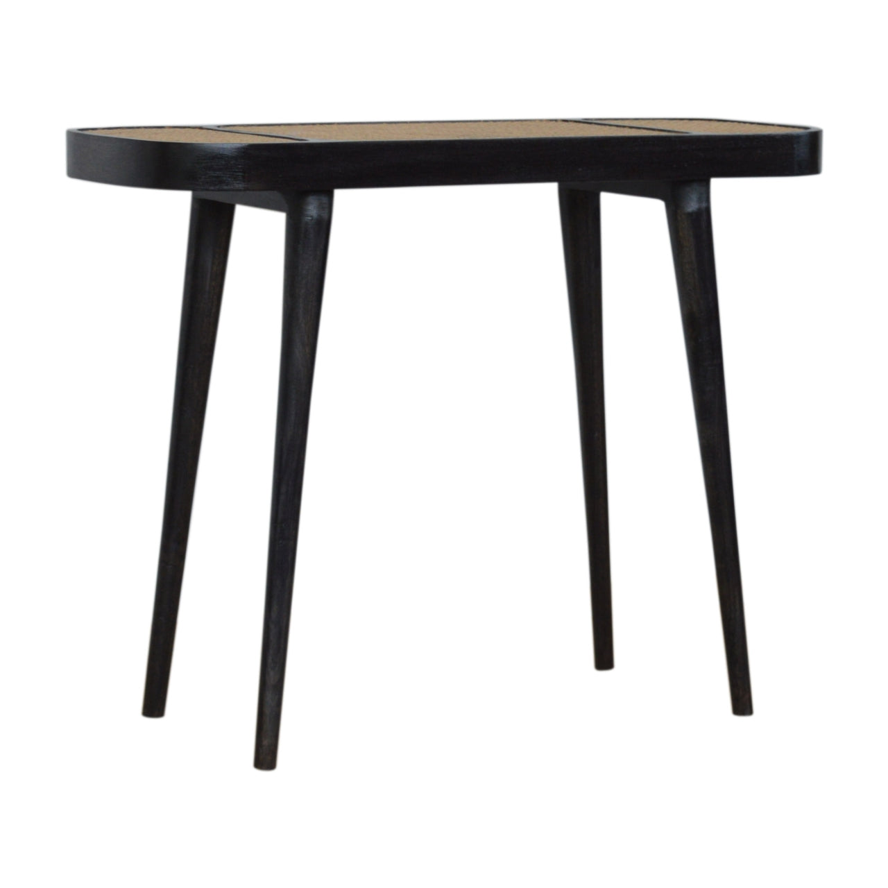 Rattan Console Table in Ash Black