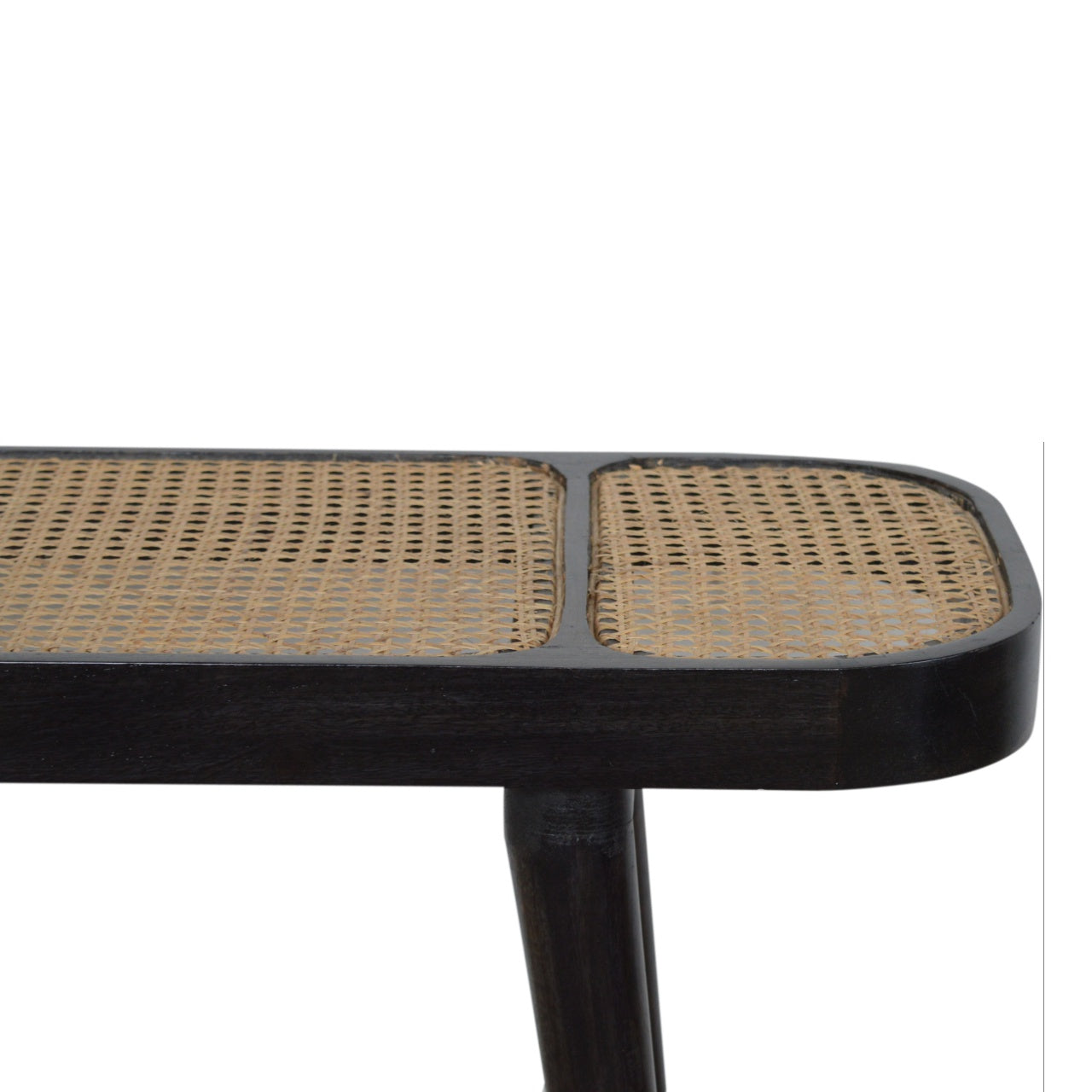 Rattan Console Table in Ash Black