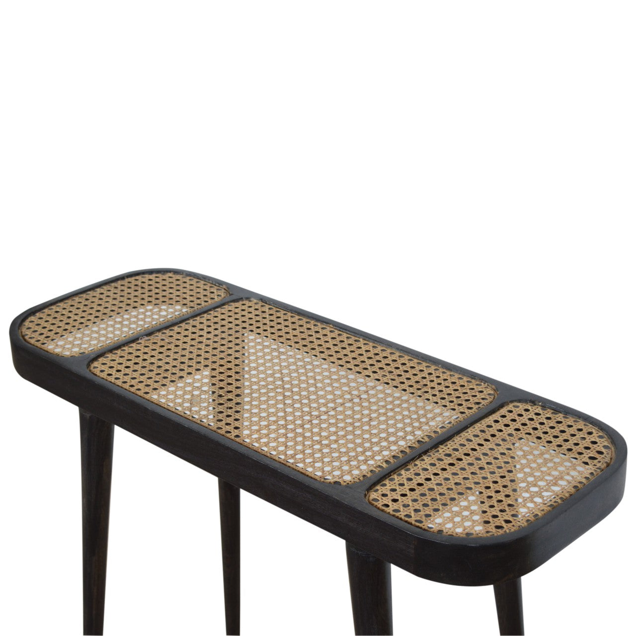 Rattan Console Table in Ash Black