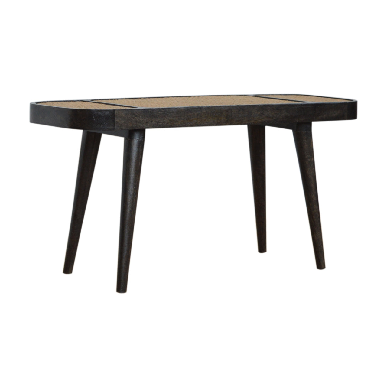 Rattan Bench in Ash Black