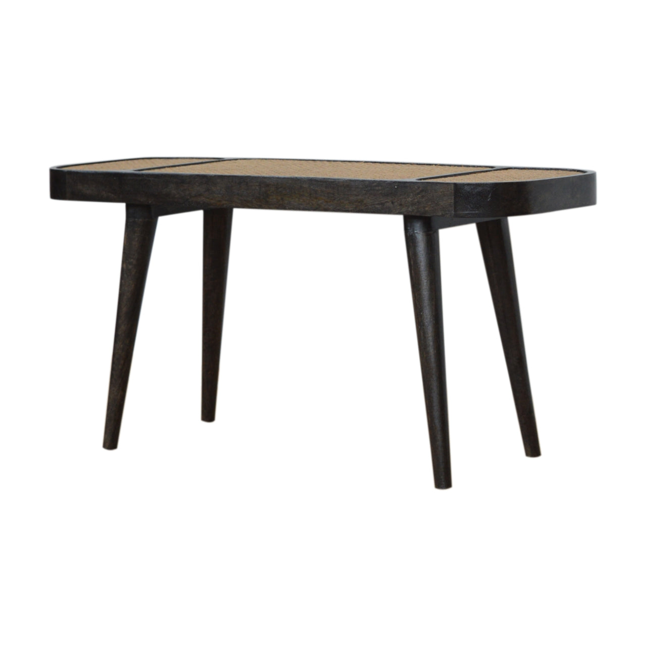 Rattan Bench in Ash Black