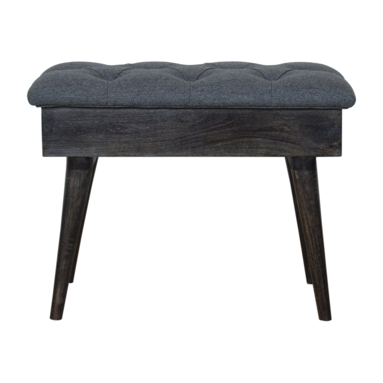 Tweed Storage Bench in Black