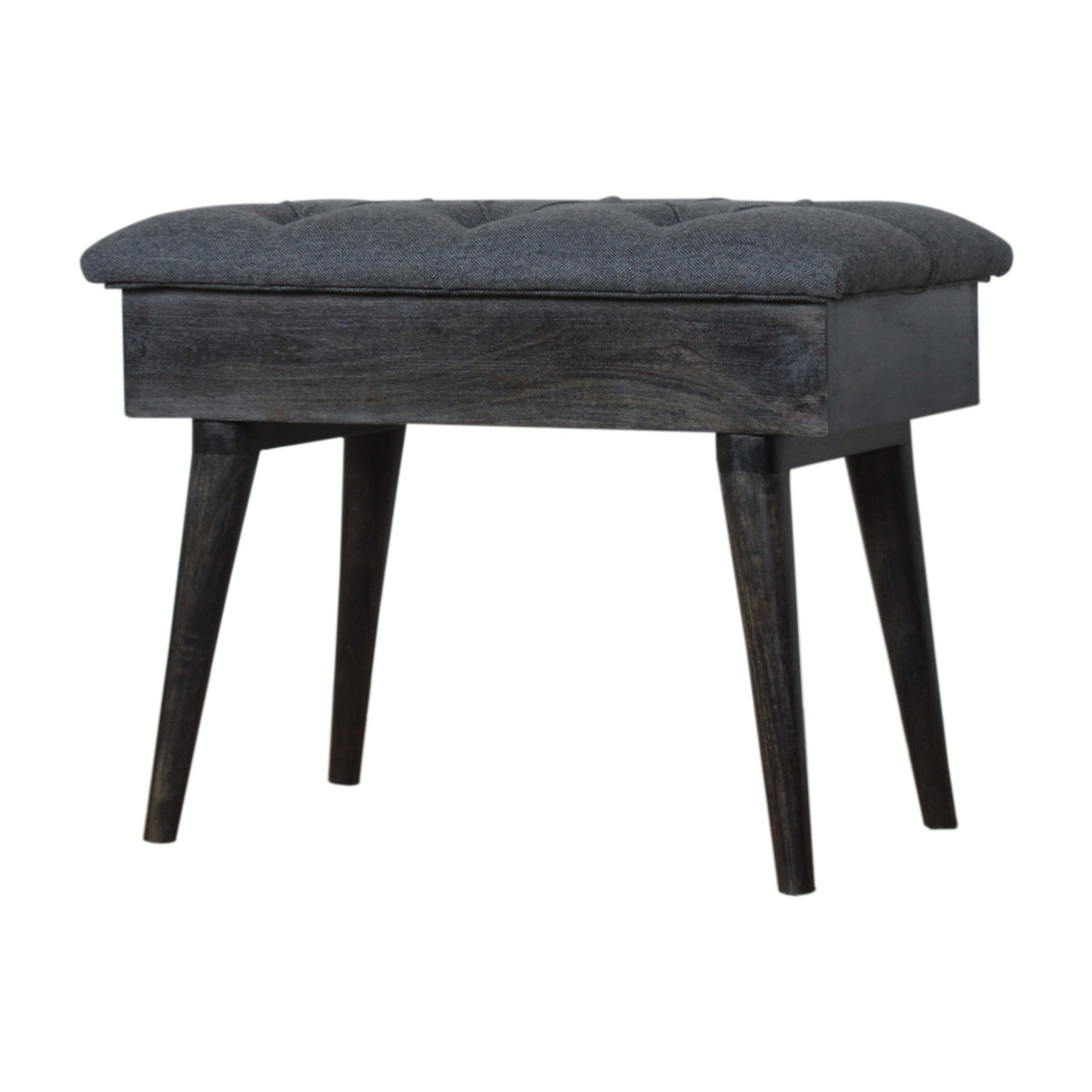 Tweed Storage Bench in Black