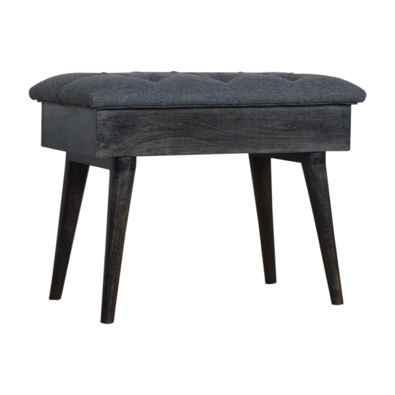 Tweed Storage Bench in Black