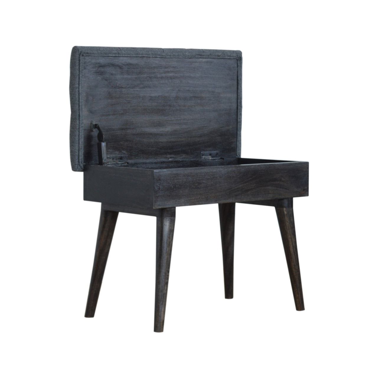 Tweed Storage Bench in Black