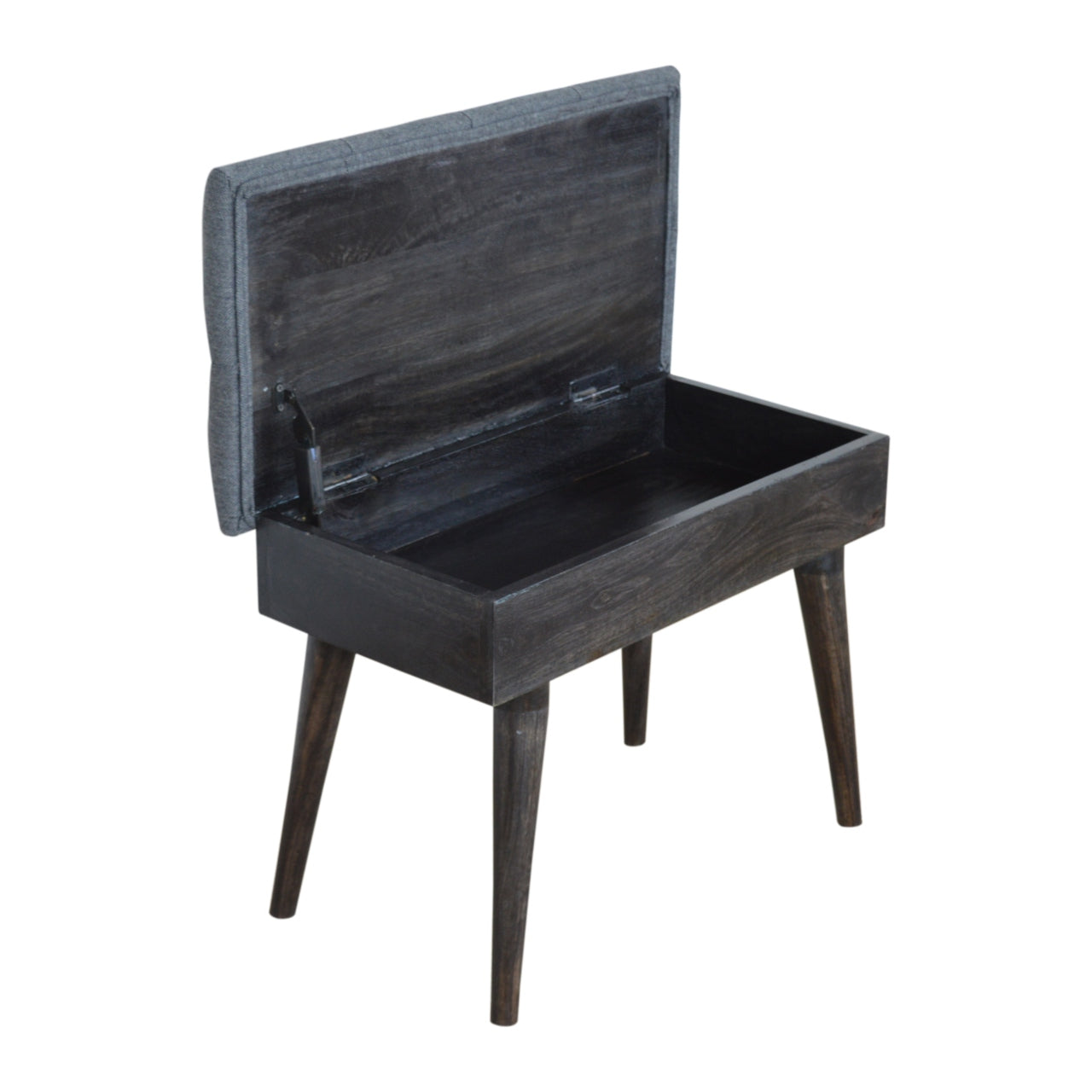 Tweed Storage Bench in Black