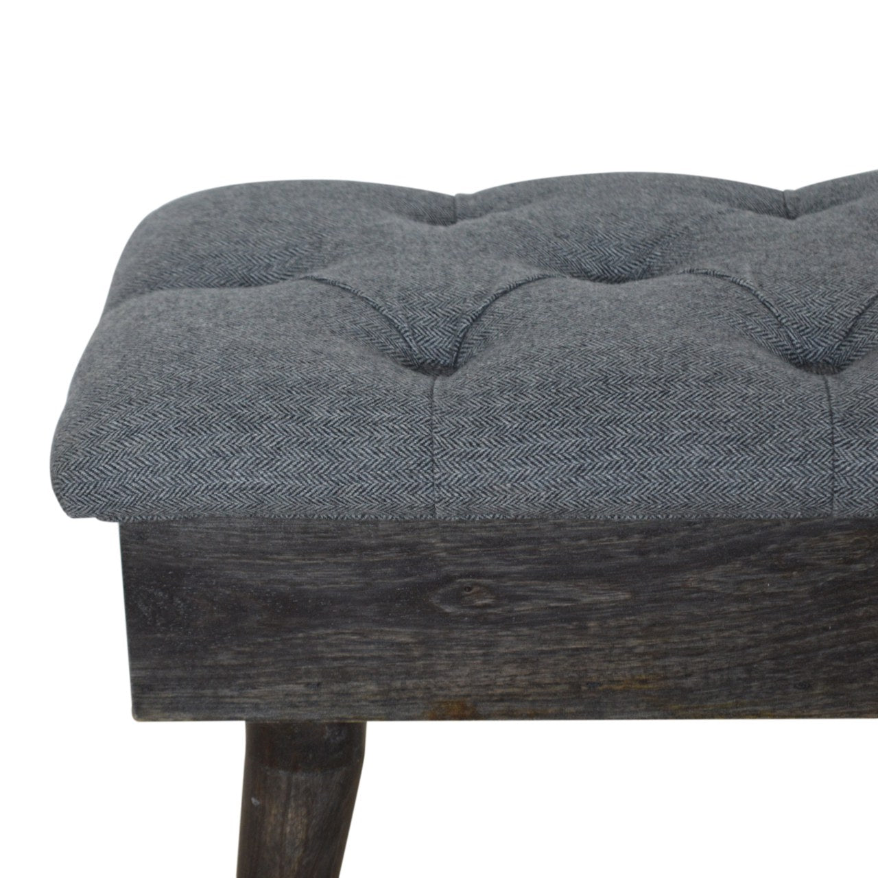 Tweed Storage Bench in Black