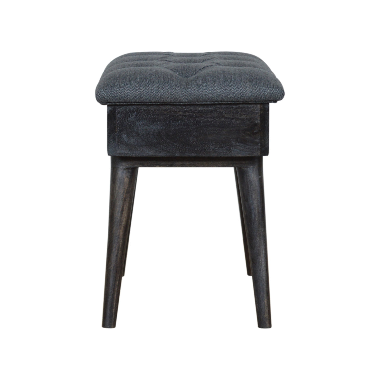 Tweed Storage Bench in Black