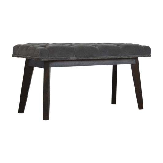 Nordic Style Grey Velvet Hallway Bench