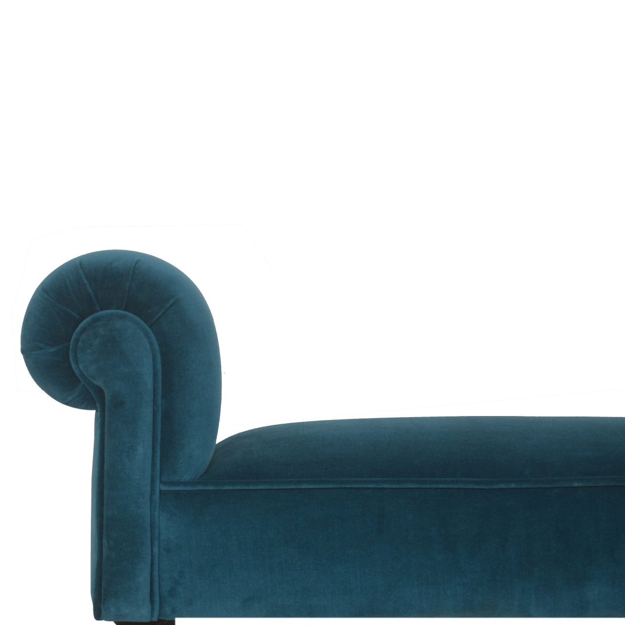 Classic Bench with Turned Feet in Teal Velvet