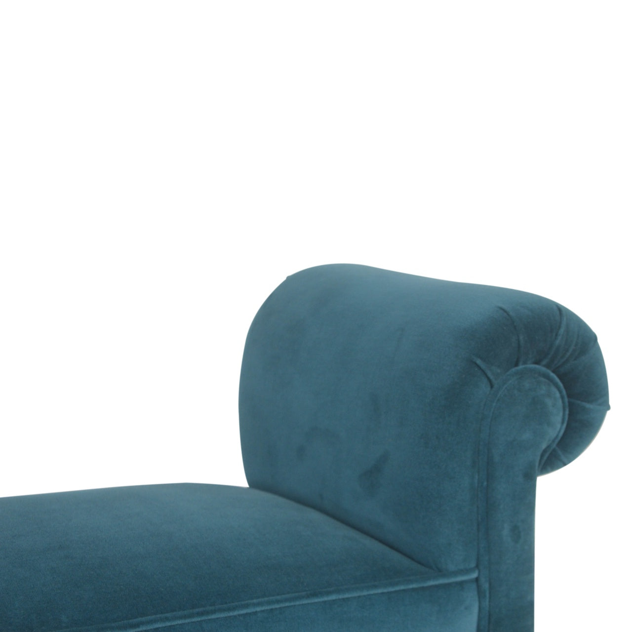 Classic Bench with Turned Feet in Teal Velvet