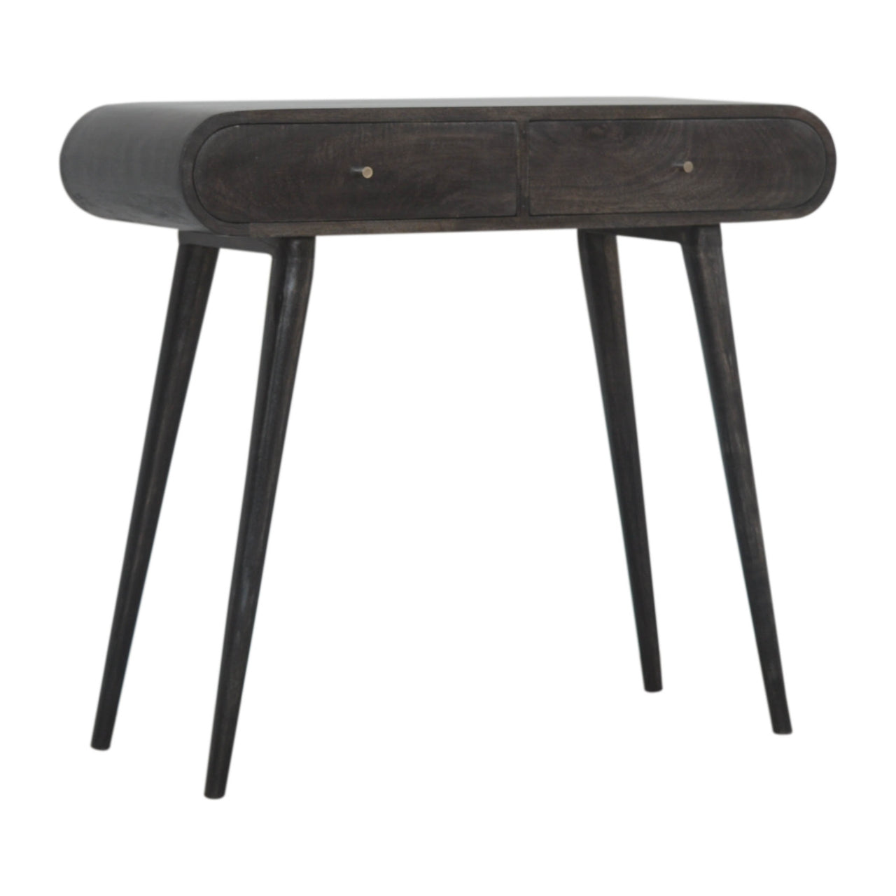Curved Edge Console Table in Ash Black