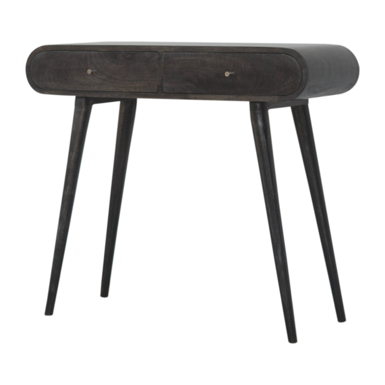 Curved Edge Console Table in Ash Black