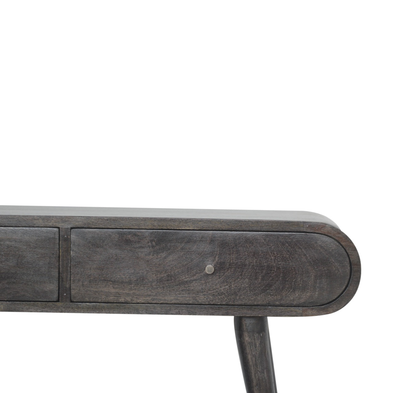 Curved Edge Console Table in Ash Black
