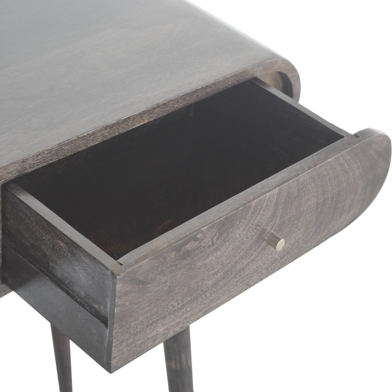 Curved Edge Console Table in Ash Black