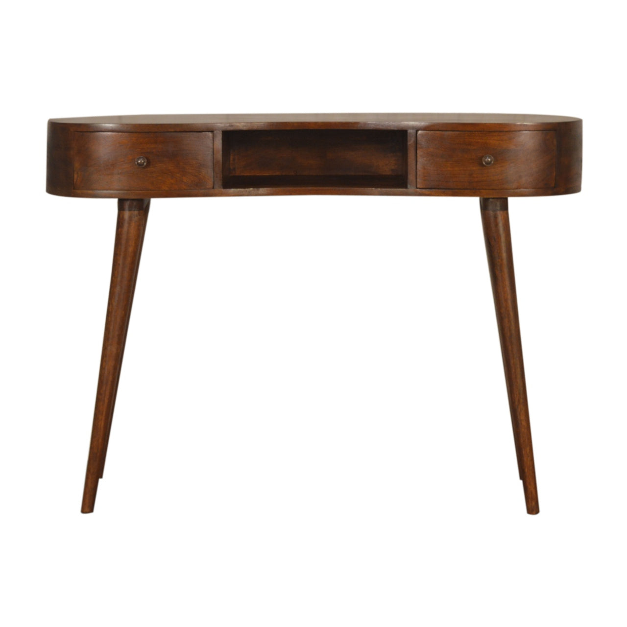 Wave Chestnut Writing Desk with 2 Drawers
