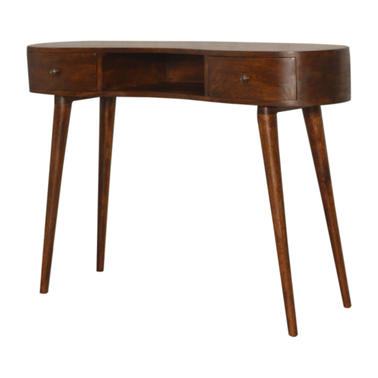 Wave Chestnut Writing Desk with 2 Drawers