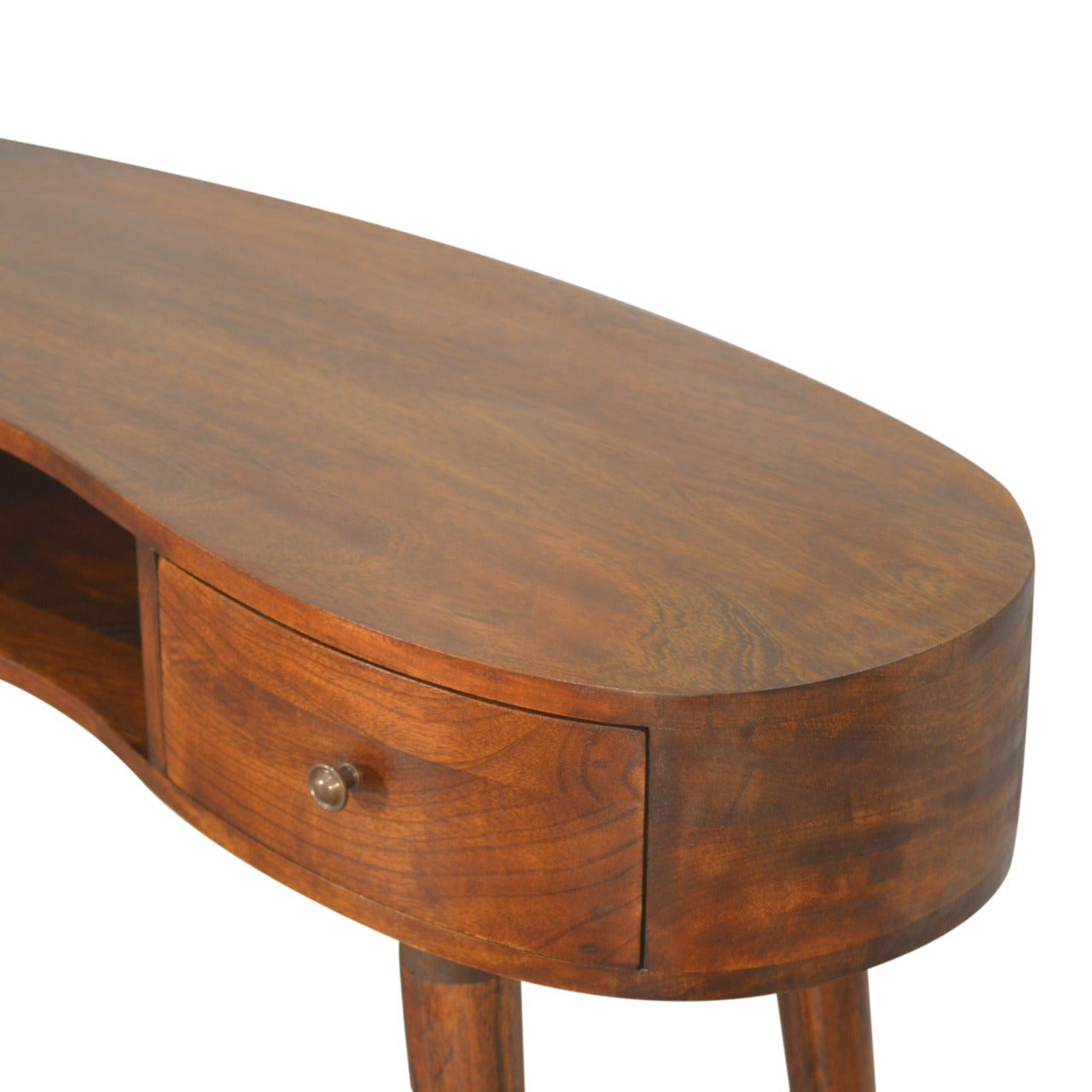 Wave Chestnut Writing Desk with 2 Drawers