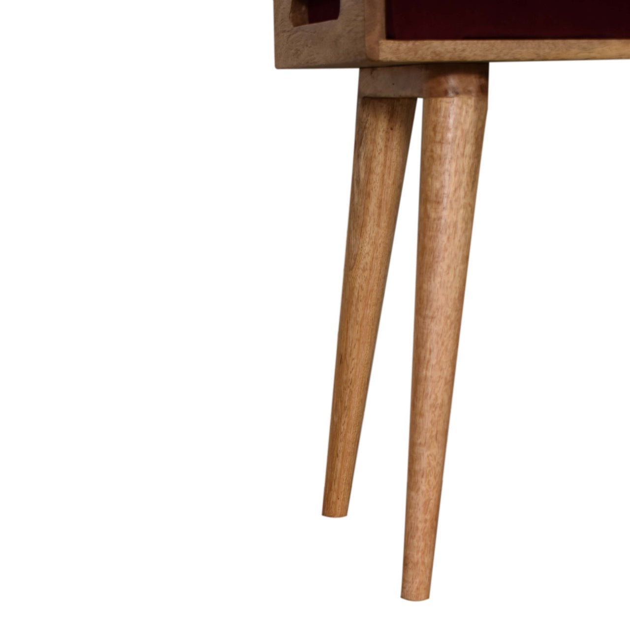 Tray Style Footstool in Wine Red Velvet