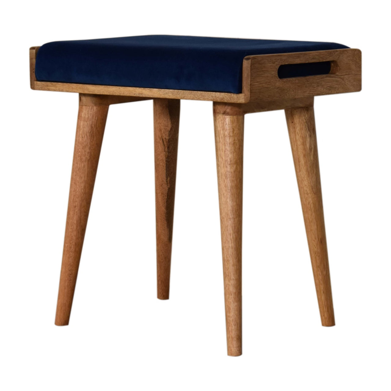 Tray Style Footstool in Royal Blue Velvet
