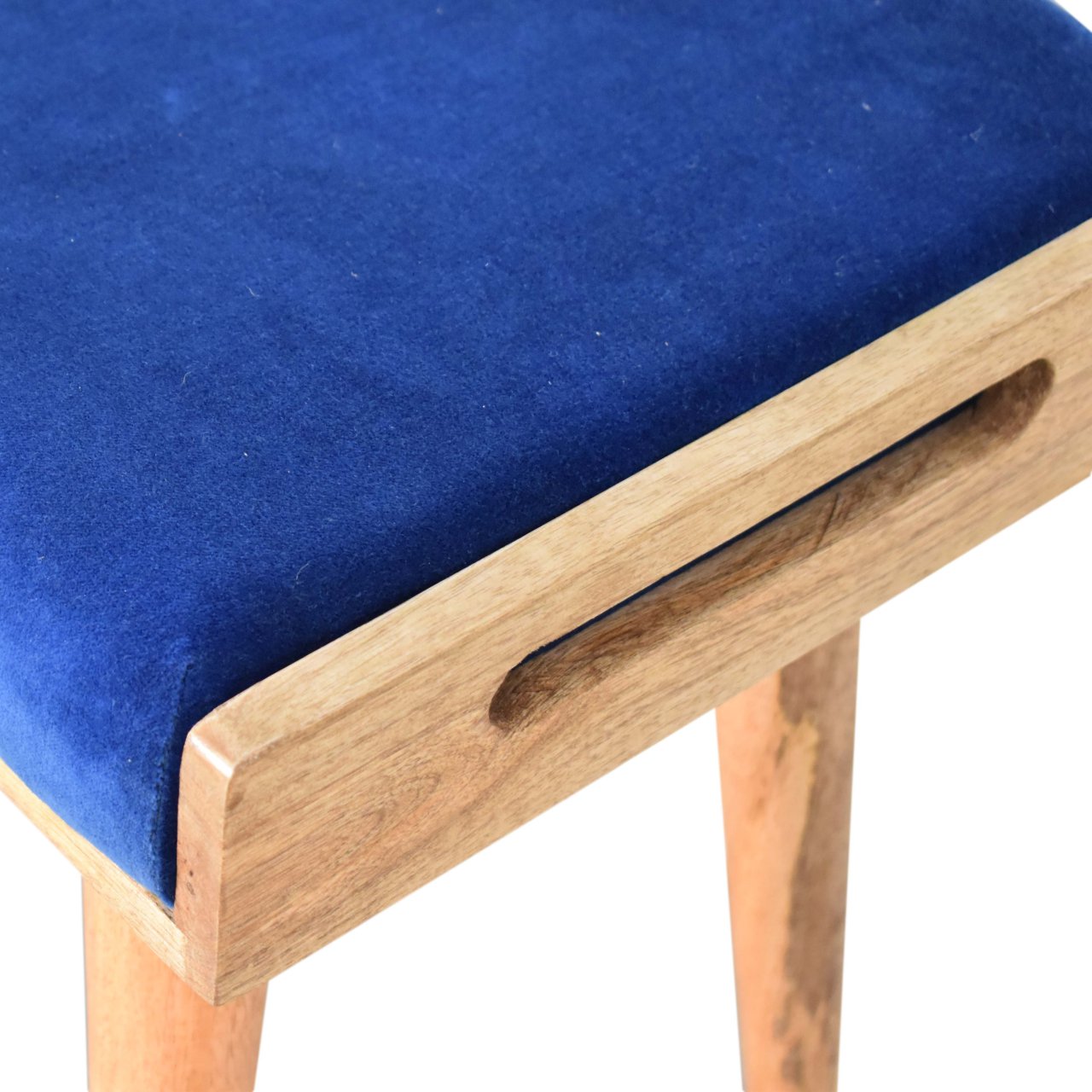 Tray Style Footstool in Royal Blue Velvet