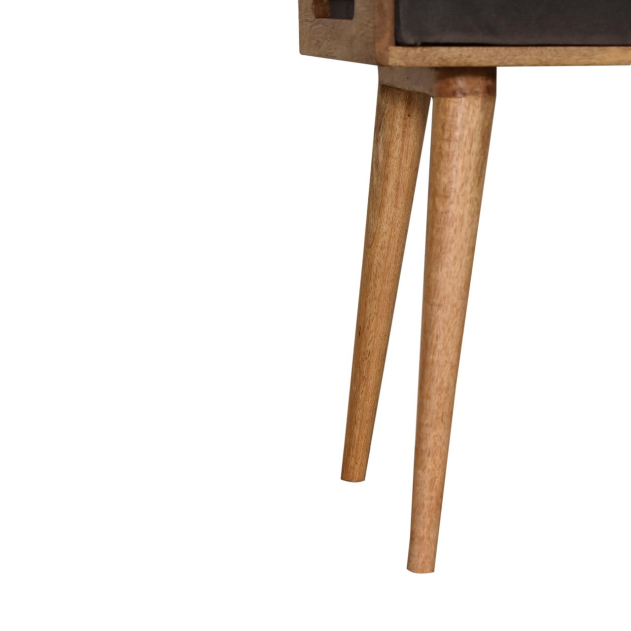 Tray Style Grey Footstool in Grey Velvet